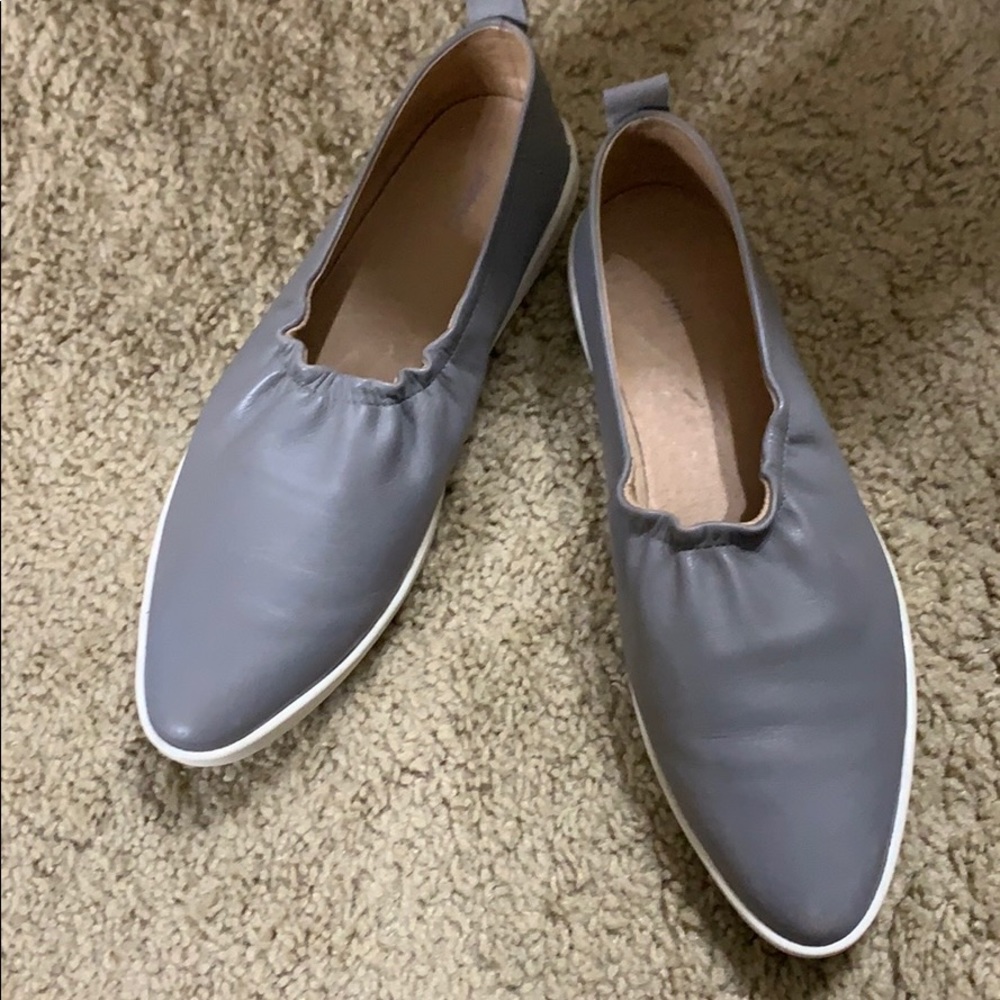 PureJill J Jill Gray Leather Pointed Toe Slip-ons